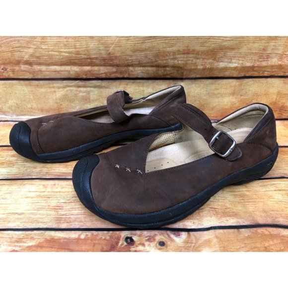 Keen Shoes Keen Verona Brown Leather Mary Jane Shoes Womens 405